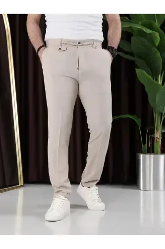 Iron-Free Gauze Fabric Jogger Pants-Cream - 3