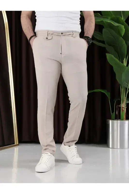 Iron-Free Gauze Fabric Jogger Pants-Cream - 3