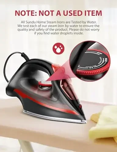 Irons Steamer for Clothes, Non-Stick Ceramic Soleplate, 500 Microsteam Holes, Powerful Steam Iron, Lightweight, Auto shutoff, Self-Cleaning, 12.31oz Water Tank Ironing Clothes for All Fabrics - 6