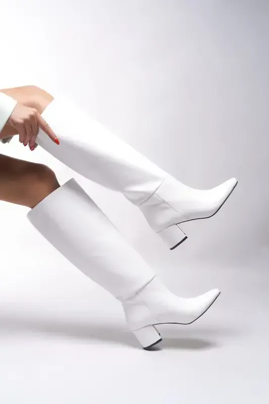 Iserolia Women's Boot 00125000 White Leather-White Leather - 2