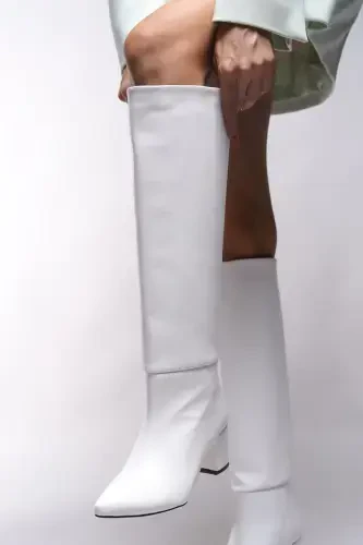 Iserolia Women's Boot 00125000 White Leather-White Leather - 5