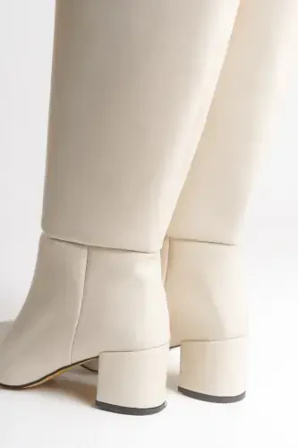 Iserolia Women's Boots 00125000 Beige Leather-Beige Leather - RICCON (1)