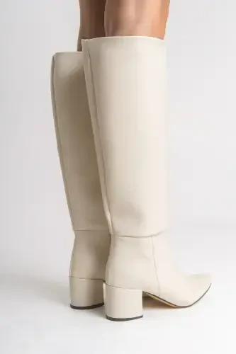 Iserolia Women's Boots 00125000 Beige Leather-Beige Leather - 6