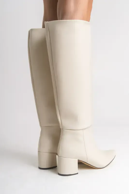 Iserolia Women's Boots 00125000 Beige Leather-Beige Leather - 6