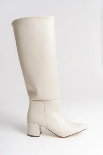 Iserolia Women's Boots 00125000 Beige Leather-Beige Leather 