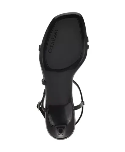 Ishaya Strappy Low Stiletto Sandals-Black Patent - 5
