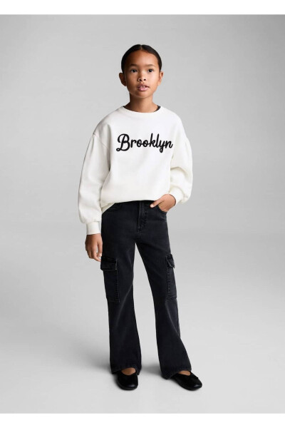 Ishleme detali bilan paxta mato sweatshirt - MANGO KIDS (1)