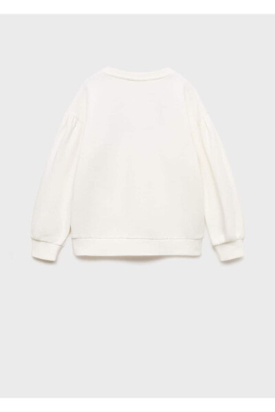 Ishleme detali bilan paxta mato sweatshirt - 4