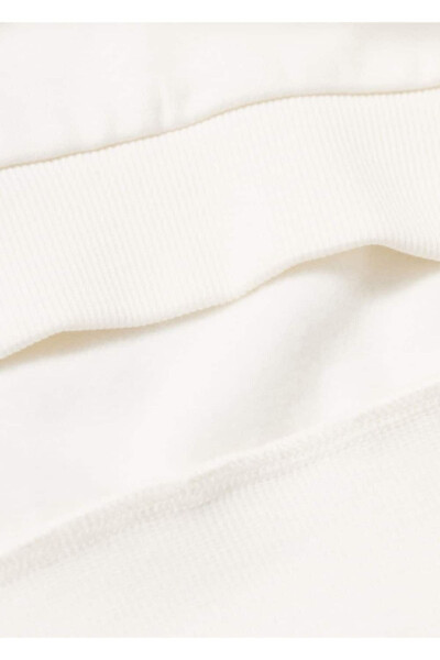 Ishleme detali bilan paxta mato sweatshirt - 6