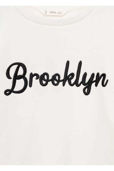Ishleme detali bilan paxta mato sweatshirt - 8