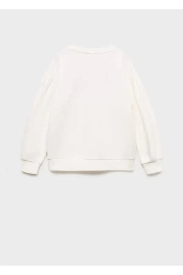 Ishleme detali bilan paxta mato sweatshirt - 4