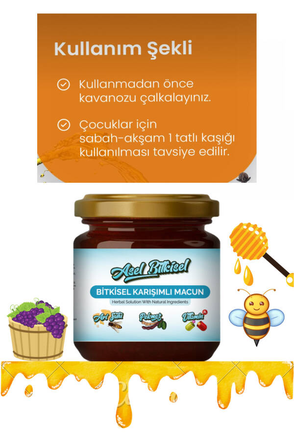 Ishtahani Ochiruvchi Bolalar Uchun Kids-kakao Pekmezi, Ari Suti, Vazn Olishga Yordam Beruvchi Asal-vitamin Pastasi - 9