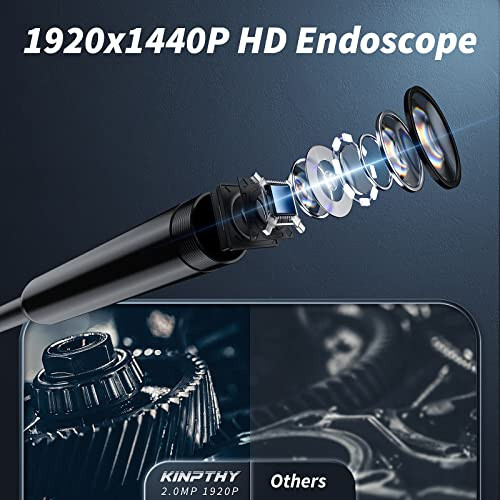 Işıkla Endoskop Kamera, 1920P HD Boreskop Aletleri 8 Ayarlanabilir LED Işıkla, 16.4ft Yarı Rijit Yılan Kamera ile Endoskop, iOS ve Android için 7.9mm IP67 Su Geçirmez Muayene Kamerası - 8