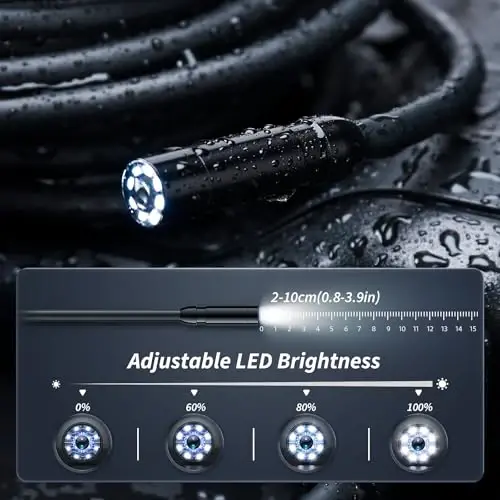 Endoscope Camera with Light, Inspection Borescope Camera with 4.3