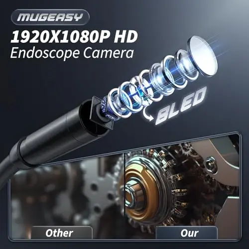 Endoscope Camera with Light, Inspection Borescope Camera with 4.3