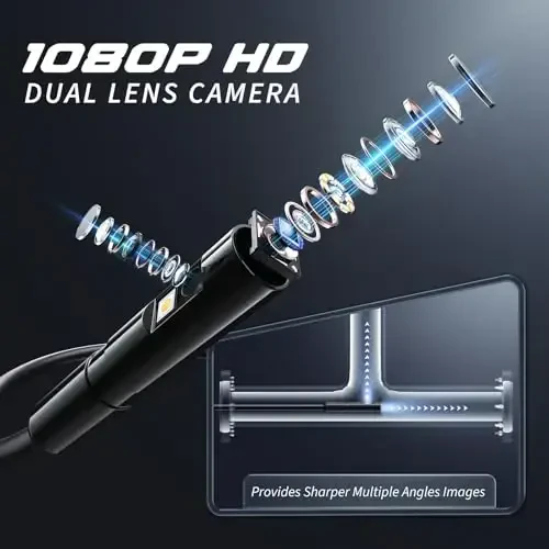 Endoscope Camera with Light, Inspection Borescope Camera with 4.3