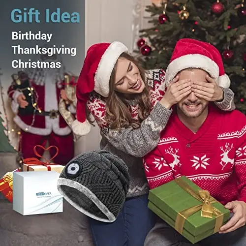 HIGHEVER LED Beanie Hat with Light: Christmas Stocking Stuffers for Men Adult Cool Gifts for Teen Boys Men Dad Winter Gifts - HIGHEVER (1)