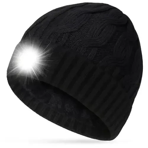 HIGHEVER LED Beanie Hat with Light: Christmas Stocking Stuffers for Men Adult Cool Gifts for Teen Boys Men Dad Winter Gifts - 1