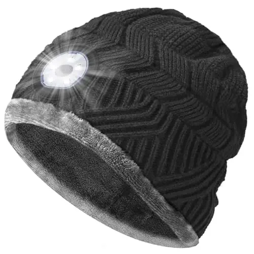 HIGHEVER LED Beanie Hat with Light: Christmas Stocking Stuffers for Men Adult for Teen Boys Men Dad Winter Gifts - 1