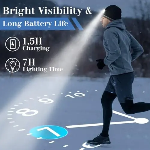 HIGHEVER LED Beanie Hat with Light: Christmas Stocking Stuffers for Men Adult Winter Gift - 2