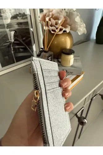 Işıltılı Gümüş Simli Kartlık-Gümüş - 3