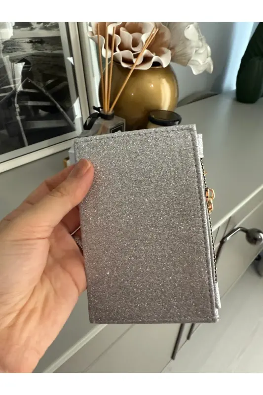 Işıltılı Gümüş Simli Kartlık-Gümüş - 4