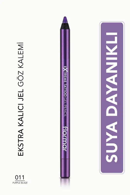 Işıltılı Kalıcı Göz Kalemi (MOR) - Extreme Tattoo Gel Pencil - 011 Purple Blaze - 8682536041188 - 011 PURPLE BLAZE - FLORMAR
