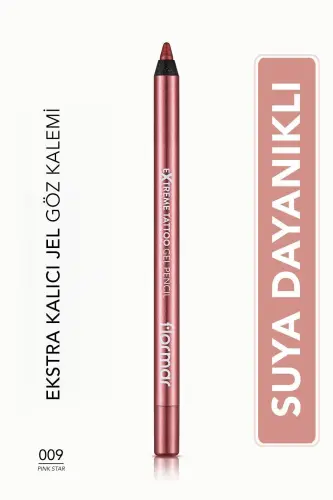 Işıltılı Kalıcı Göz Kalemi (PEMBE) - Extreme Tattoo Gel Pencil - 009 Pink Star - 8682536041164-009 PINK STAR 