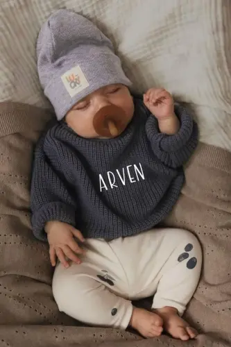 İsim Nakışlı Unisex Triko Kız Erkek Bebek Kazak Bebek Hediyelik Isimli Çocuk Kazak Yenidoğan Tulum - Nakışlıfüme - 5