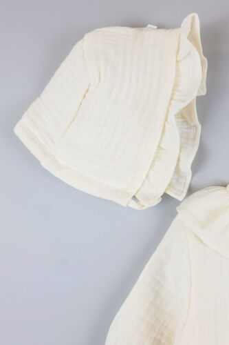 İsimli Yenidoğan Tulum Kız Bebek Organik Müslin Fırfırlı Yaka Hastane Çıkışı Hediyelik Bebek Takım-isimli2 - 4