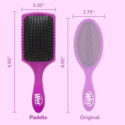 Wet Brush Paddle Detangler Hair Brush, Purple, Ultra-Soft IntelliFlex Bristles with AquaVent Design, Great For Treatment & Mask Application, Women, Men, Wet, Dry and Damaged Hair - 5