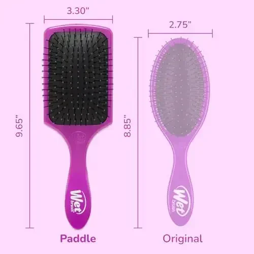 Wet Brush Paddle Detangler Hair Brush, Purple, Ultra-Soft IntelliFlex Bristles with AquaVent Design, Great For Treatment & Mask Application, Women, Men, Wet, Dry and Damaged Hair - 5