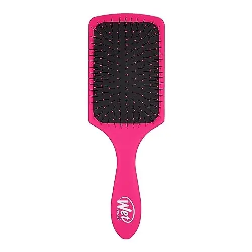 Wet Brush Paddle Detangler Hair Brush, Pink, Ultra-Soft IntelliFlex Bristles with AquaVent Design, Great For Treatment & Mask Application, Women, Men, Wet, Dry and Damaged Hair 