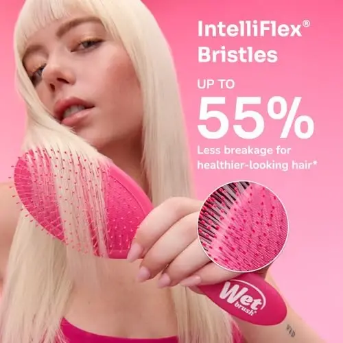 Islak Fırça Yenileme ve Uzatma Kürekli Dolaşık Açıcı, Siyah, Tüm Saç Tipleri İçin Ultra Yumuşak IntelliFlex Kıllı, Kömürlü Dolaşık Açma Fırçası, Kir, Yağ ve Kalıntıları Temizler - 6