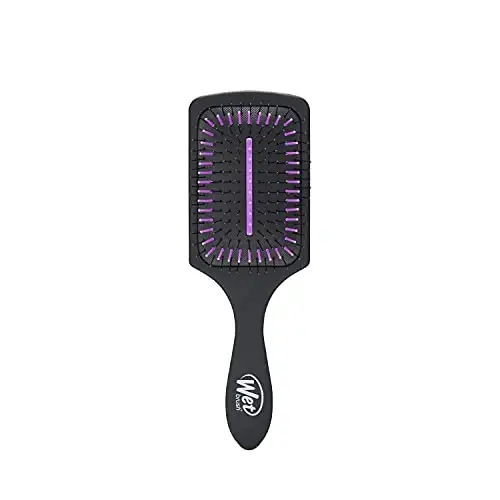 Wet Brush Refresh and Extend Paddle Detangler, Black, Detangling Brush with Infused Charcoal Ultra-Soft IntelliFlex Bristles For All Hair Types, Removes Dirt, Excess Oils & Impurities - 1