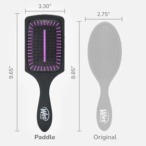 Wet Brush Refresh and Extend Paddle Detangler, Black, Detangling Brush with Infused Charcoal Ultra-Soft IntelliFlex Bristles For All Hair Types, Removes Dirt, Excess Oils & Impurities - 5