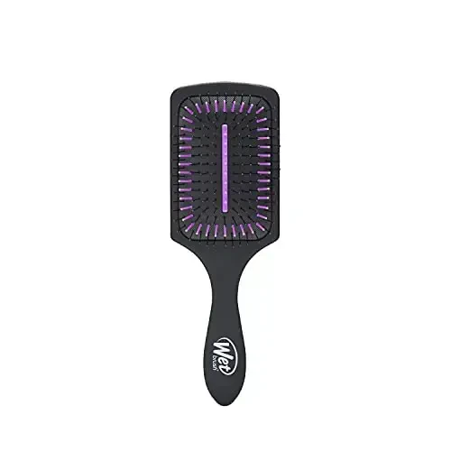 Wet Brush Refresh and Extend Paddle Detangler, Black, Detangling Brush with Infused Charcoal Ultra-Soft IntelliFlex Bristles For All Hair Types, Removes Dirt, Excess Oils & Impurities - WET BRUSH