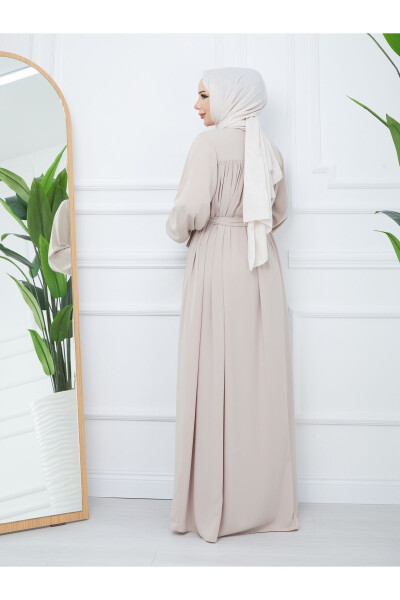 Islamic Modest Ferace Robe with Drawstring, Medina Silk, Full Coverage - 6