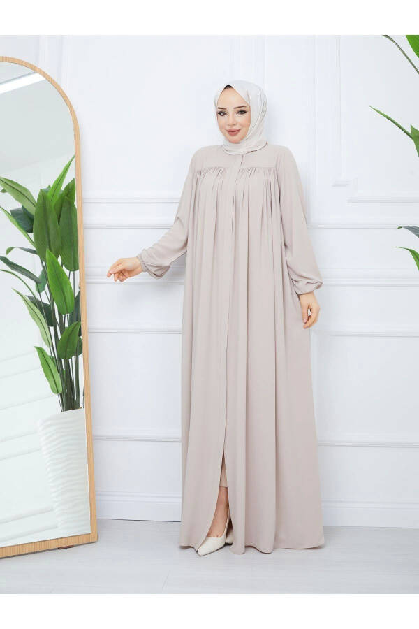 Islamic Modest Ferace Robe with Drawstring, Medina Silk, Full Coverage - 1