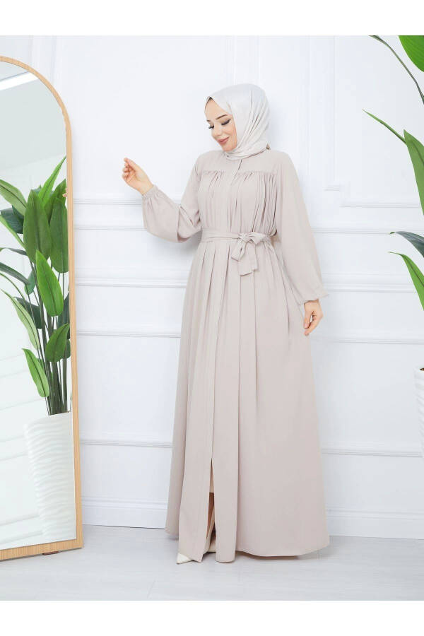 Islamic Modest Ferace Robe with Drawstring, Medina Silk, Full Coverage - 4