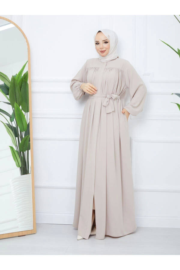 Islamic Modest Ferace Robe with Drawstring, Medina Silk, Full Coverage - 5