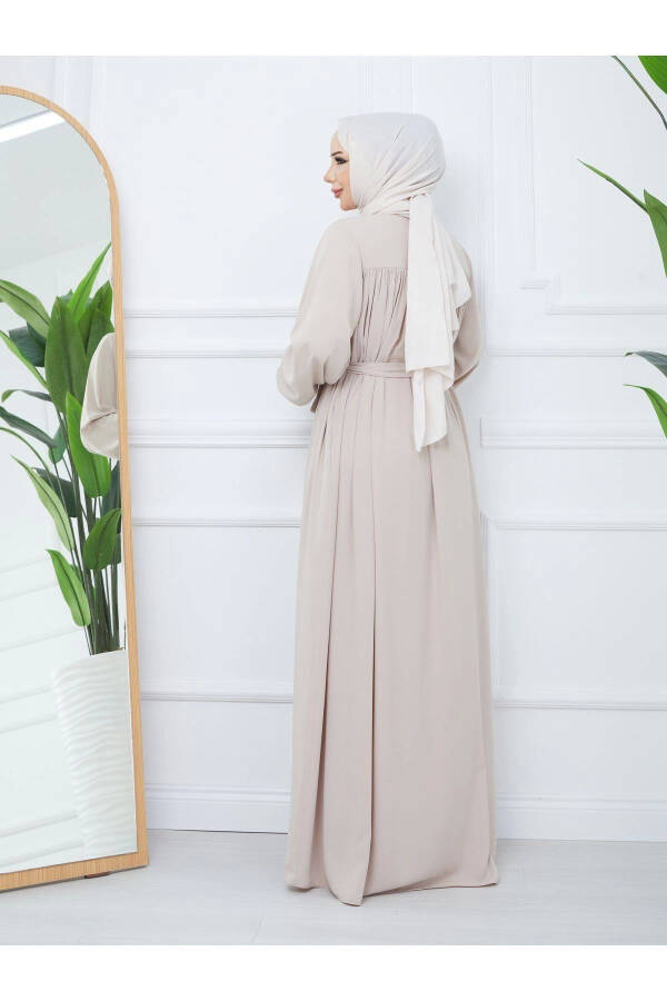 Islamic Modest Ferace Robe with Drawstring, Medina Silk, Full Coverage - 6