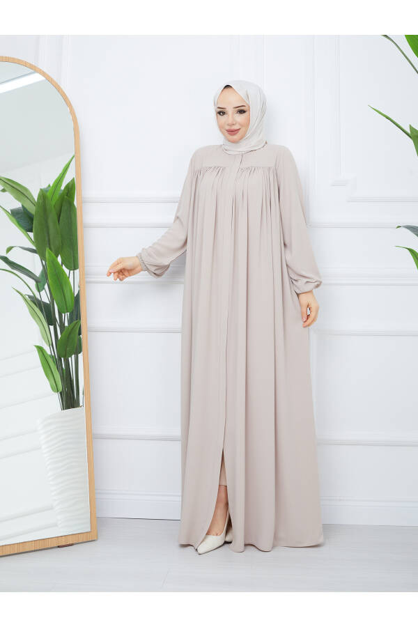 Islamic Modest Ferace Robe with Drawstring, Medina Silk, Full Coverage - 9