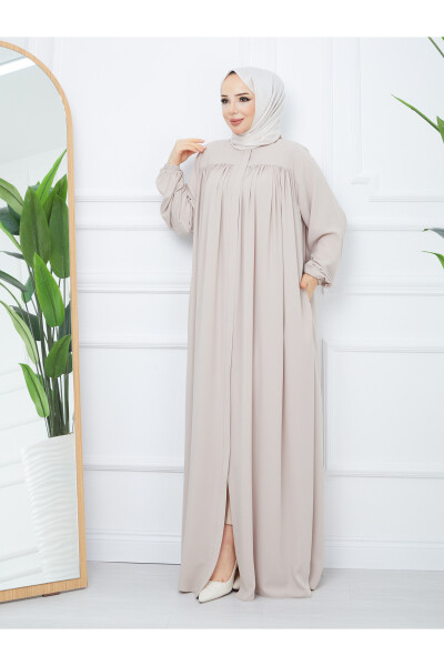 Islamic Modest Ferace Robe with Drawstring, Medina Silk, Full Coverage - 10