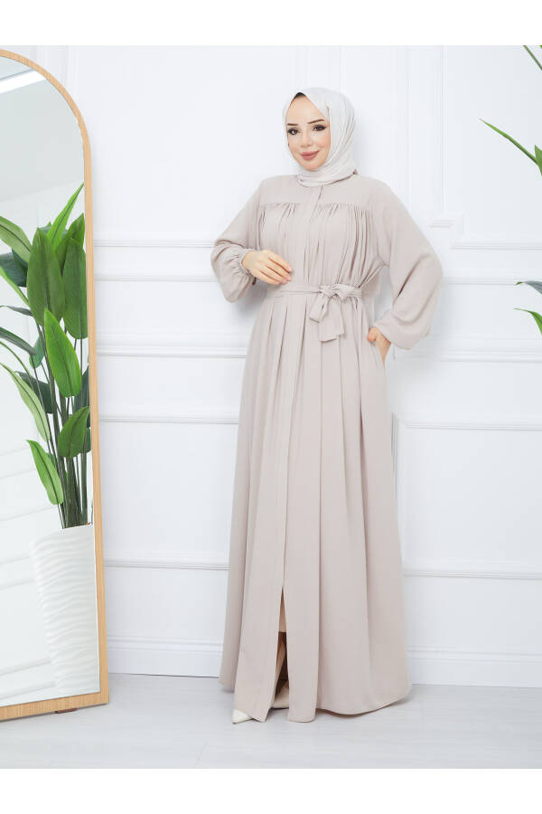 Islamic Modest Ferace Robe with Drawstring, Medina Silk, Full Coverage - 13