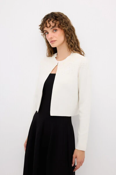 İşlemeli Triko Hırka-019 - 1