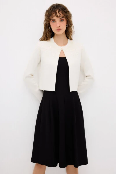 İşlemeli Triko Hırka-019 - 5