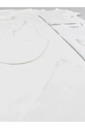 Yenidoğan Ekru Hastane Çıkış Seti 10 Parça %100 Pamuk Unisex Bebek Takımı - PETINO (1)