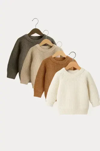 Ism Nakishli Unisex Bebek-bolalar Velosiped Yoqali Triko Sviter Bebek Sovg'a Ismli Sviter-nakishlitosh - 6