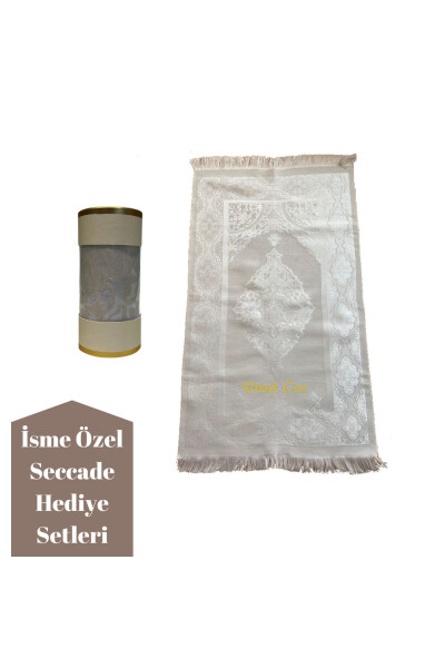 İsme Özel Seccade Hediye Seti-Krem - MIRACLE GIFTS